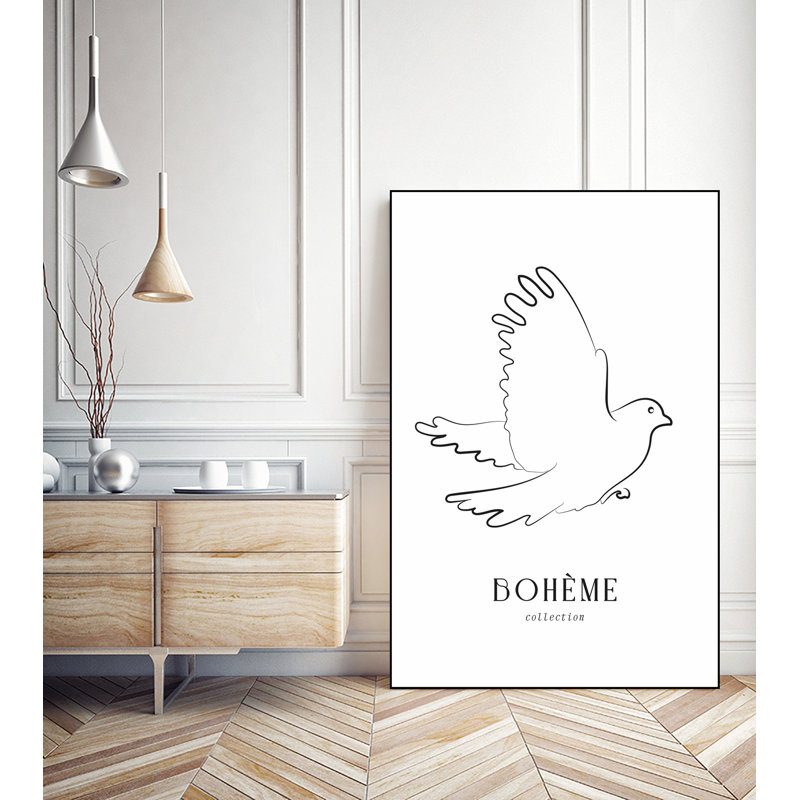 L'oiseau Bohème' Framed Canvas