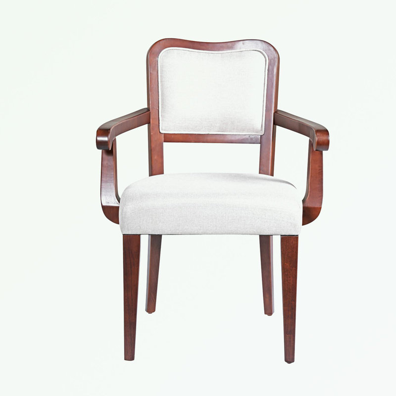 Upholstered Dining Armchairs Set of 2 with sturdy legs