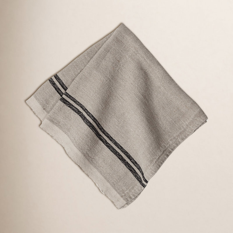 Bronwen Linen Square Napkin, Black