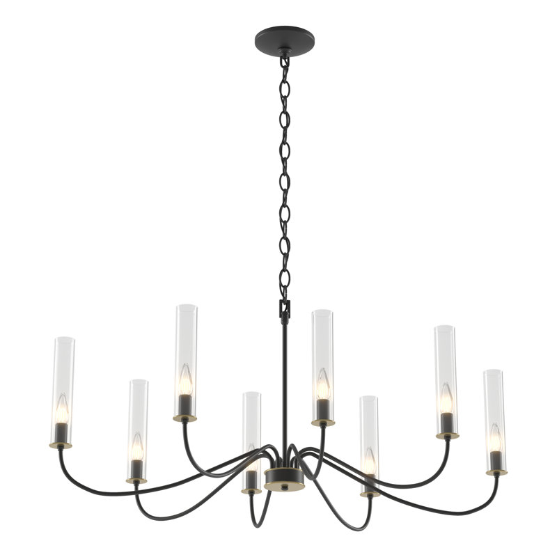 Grace 8 - Light Candle Style Classic/Traditional Chandelier, Black