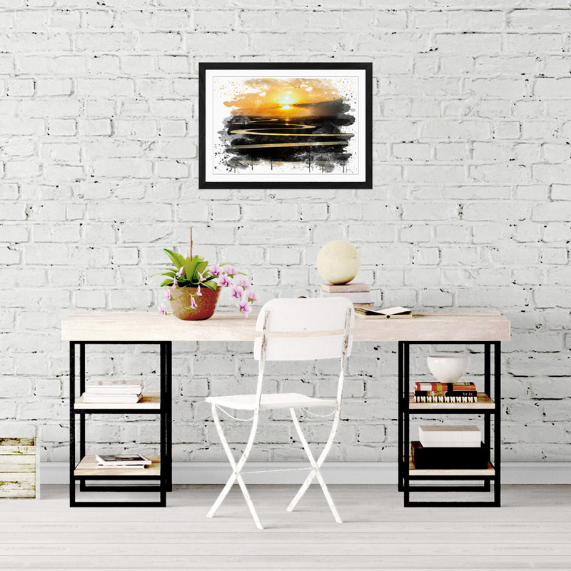 Landscape Beautiful Sunrise - Wall Art, 45cm H x 62cm W, Framed Picture