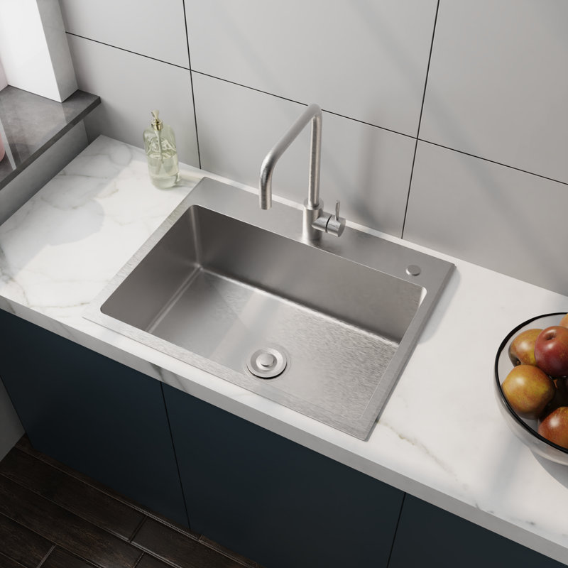 Évier utilitaire 24 pouces en acier inoxydable avec robinet et tête de drain | Idée de cadeau