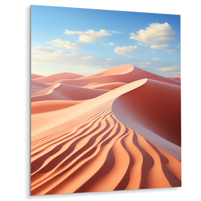 «Desert Photo Sunkissed Sands I», reproduction d'art métallique paysage et nature