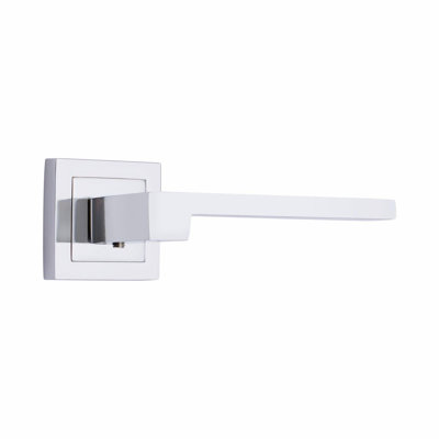  Zeta Design Door Handles in Polished Chrome Finish with 3 Lever Lock, 2 Keys, Keyhole Escutcheon and 1 Pair Ball Bearing Hinges