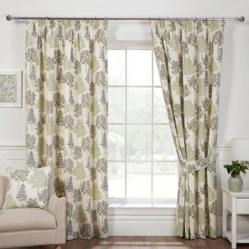 Mayetta Room Darkening Curtains Pair, 117 W x 137 D cm, Green