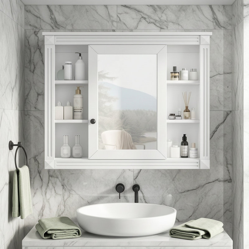 Wall Mounted Bathroom Storage Cabinet, White