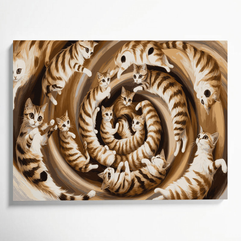 Art mural sur toile beige chats