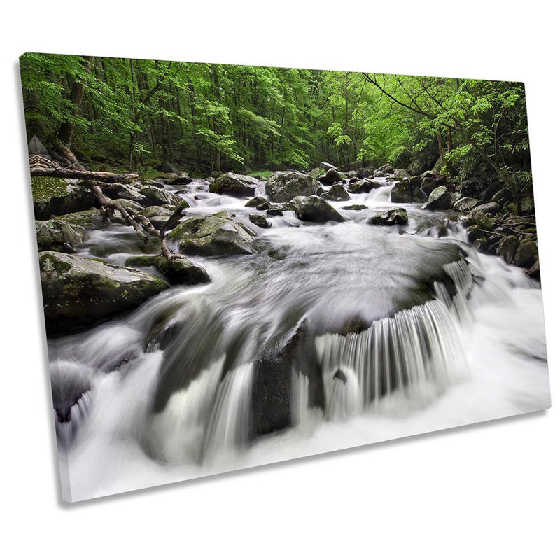 Waterfall Green River Forest - Wrapped Canvas Print, 30.5cm H x 45.7cm W