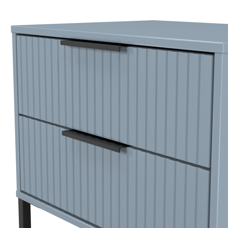 Chaelynn 58cm W Manufactured Wood Bedside Table, Blue