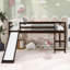 Lit mezzanine simple avec glissade - Structure en bois robuste, sans fondation, bois de 6 ans et plus, 14 lattes, sommier-1277797506
