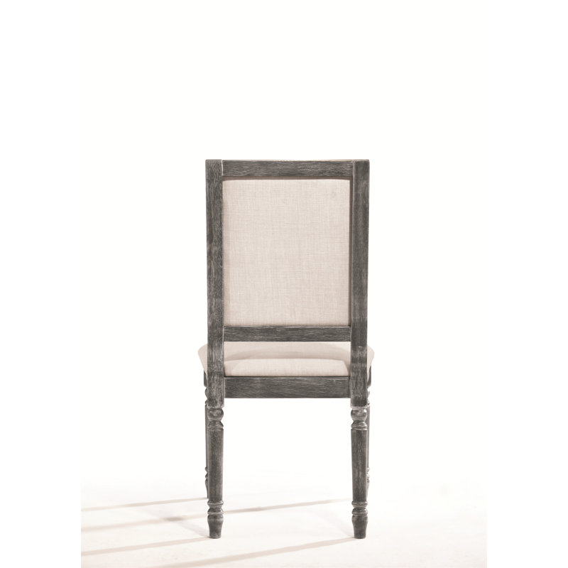 Ensemble de 2 chaises d'appoint en lin crème et gris vieilli Leventis