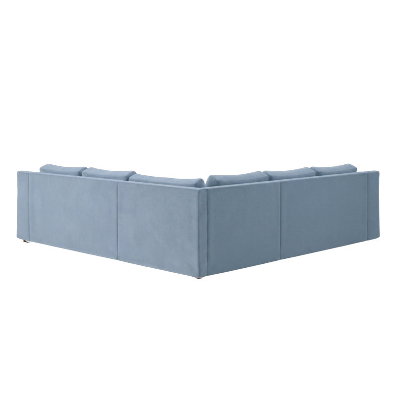 Canapé modulaire de coin 99 po Elevate, Cornflower Recycled Velvet