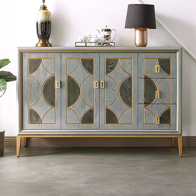 American Vintage Shoe Cabinet Side Cabinet 15 Pair Shoe Storage Cabinet
