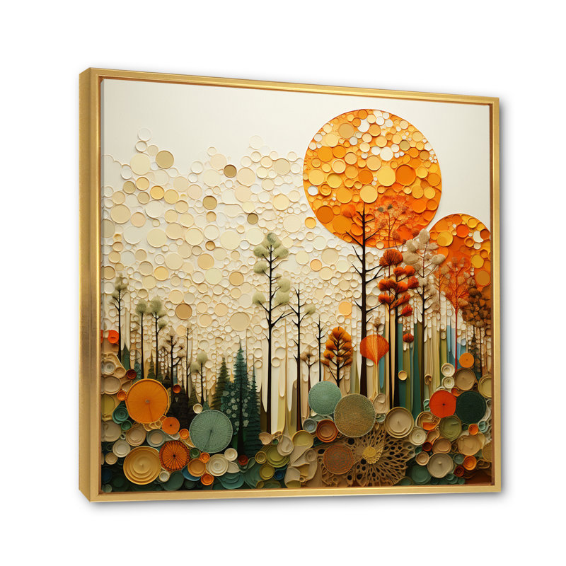 Hardedge Art Earthy Euphony VII - Abstract Canvas Prints, H 36 po x l 36 po x P 1,5 po, Cadre flottant doré
