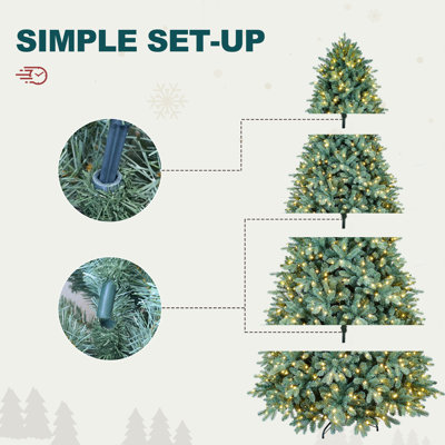 Arbre de Noël artificiel épinette bleu pré-éclairé