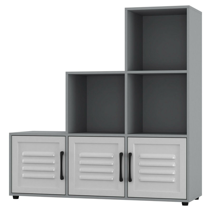 Beronica 90.5cm H x 89cm W Cube Bookcase, Black/White