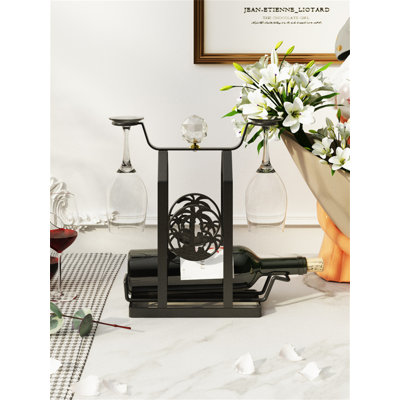 Bertrande Tabletop Wine Bottle & Glass Rack