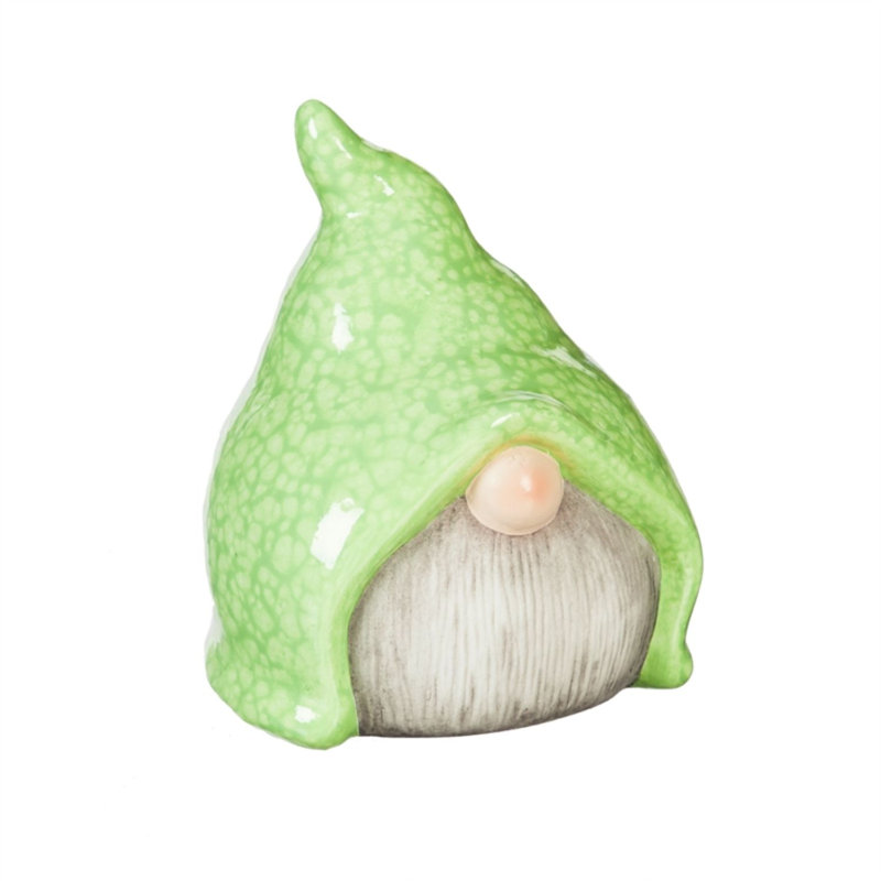 Petite statue de jardin de gnome, Vert clair