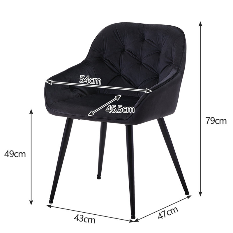 Wauwatosa 49cm H Velvet Upholstered Side Chair