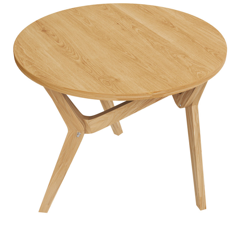 Table basse ronde 2-en-1 avec hauteur réglable, 16,5 po pour table basse, 29,5 po pour table basse, bois massif, 34,5 po