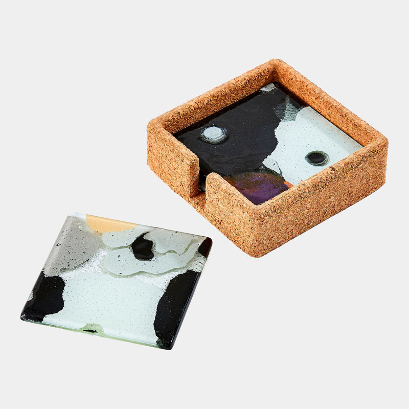 Fused Floral Glass Appetizer Plate