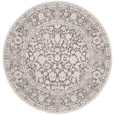 Calidia Oriental Dark Gray/Cream Area Rug