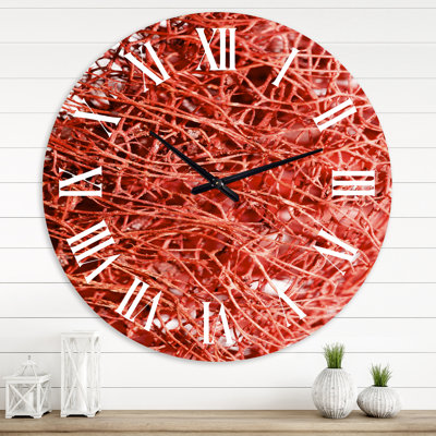 Red Macro Texture - Modern wall clock