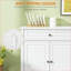 Buffets, armoire de rangement blanche moderne à 2 tiroirs HOMcom Tablettes réglables | Rangement de café | Cadre en panneau de fibres à densité moyenne