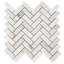 Auralie Herringbone 12 in. x 12 in. Polished Marble Mosaic Floor and Wall Tile