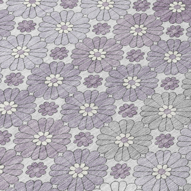 Lavender Synthetic Flat Woven Washable Runner Rug 2'3" x 7'6"