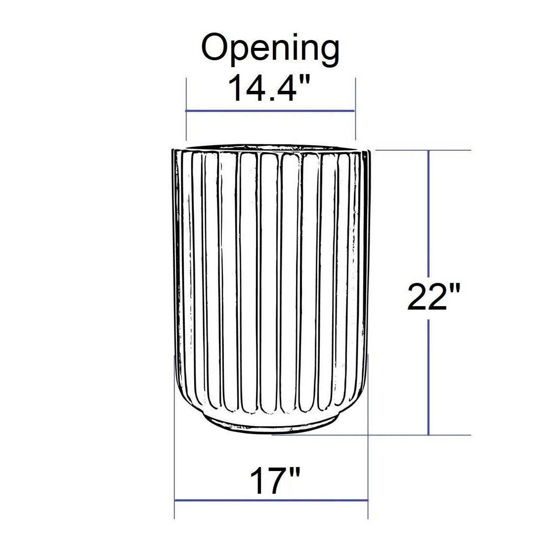 Allenville Pot Planter, 22.5" H x 17" W x 17" D, Gray