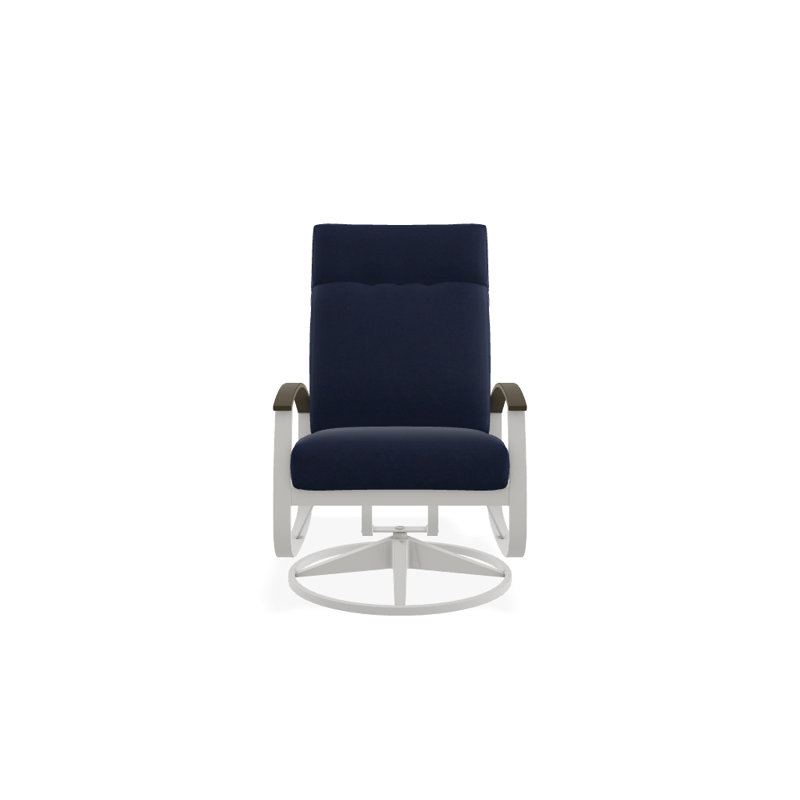 Belle Isle Outdoor Rocker Chair, Blend Indigo, Beachwood P40, Textured Snow