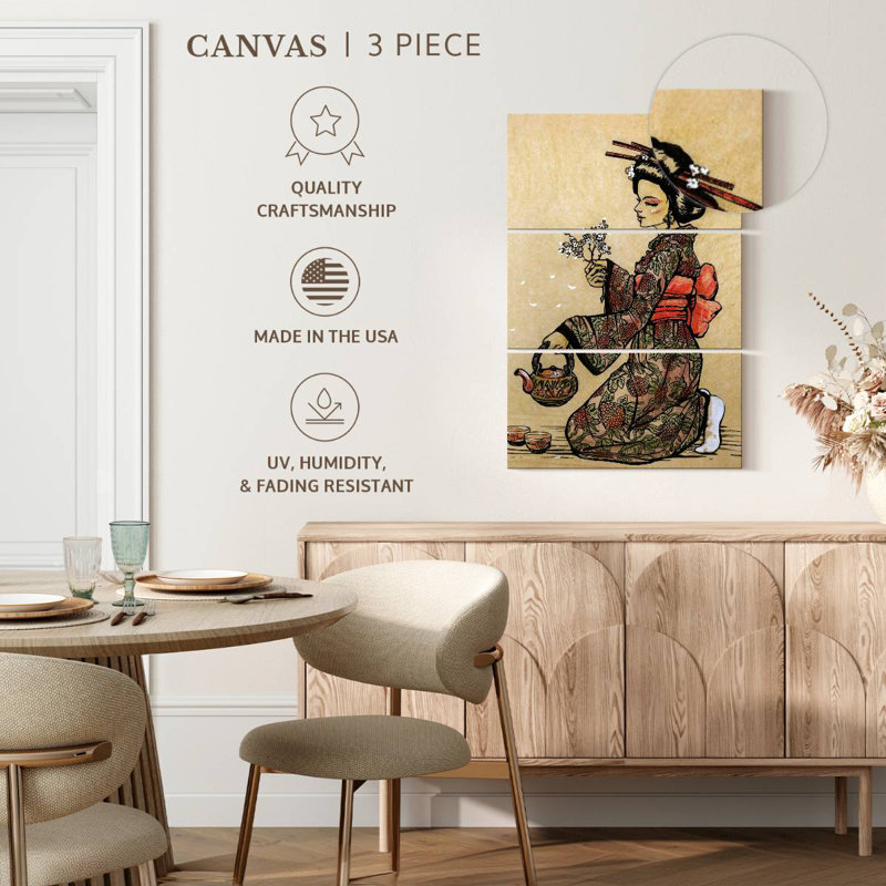 Leisha Geisha Serving Tea, 32" H x 20" W