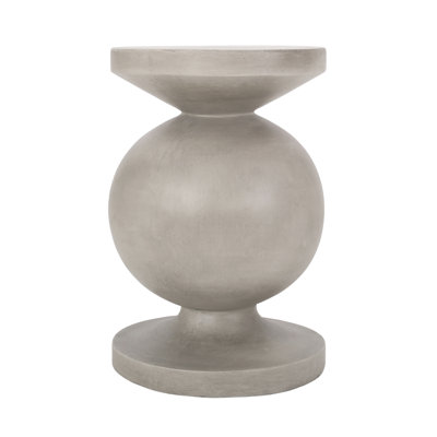 Outdoor Lightweight Concrete End Table - Turned Pedestal Base, 17.25"w×17.25"d×26.5"h