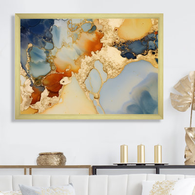 «Brown Luxury Abstract Fluid Art II», impressions sur toile abstraites à encre liquide