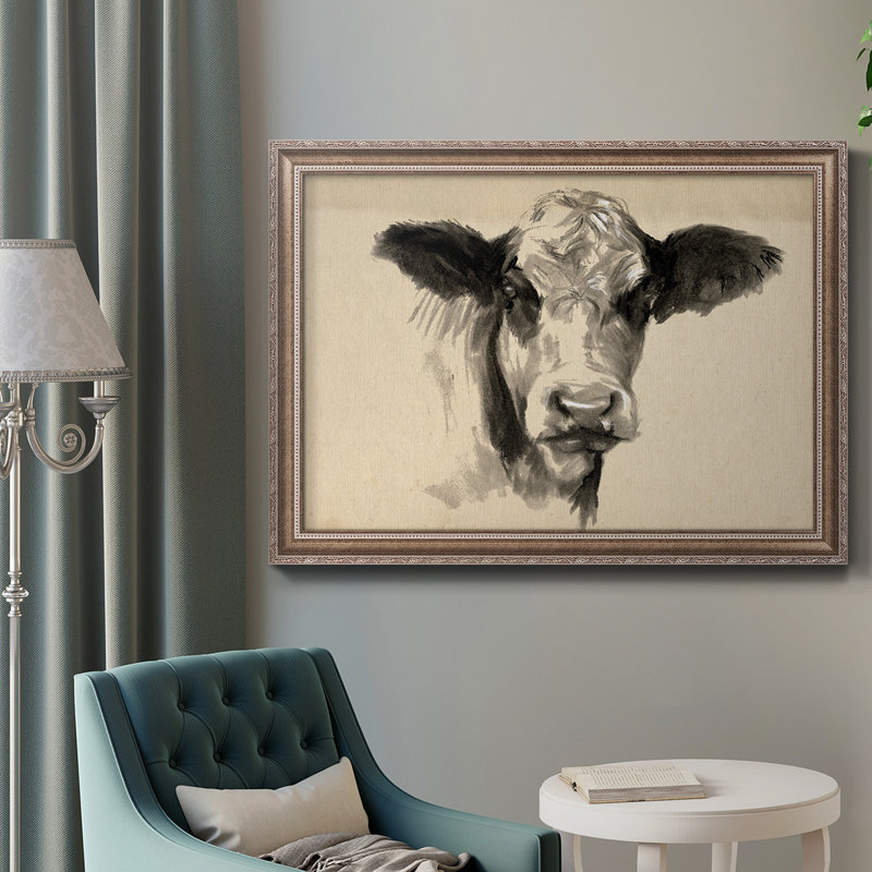 «Charcoal Cow II», reproduction sur toile encadrée, H 18 po x l 27 po x P 2,5 po