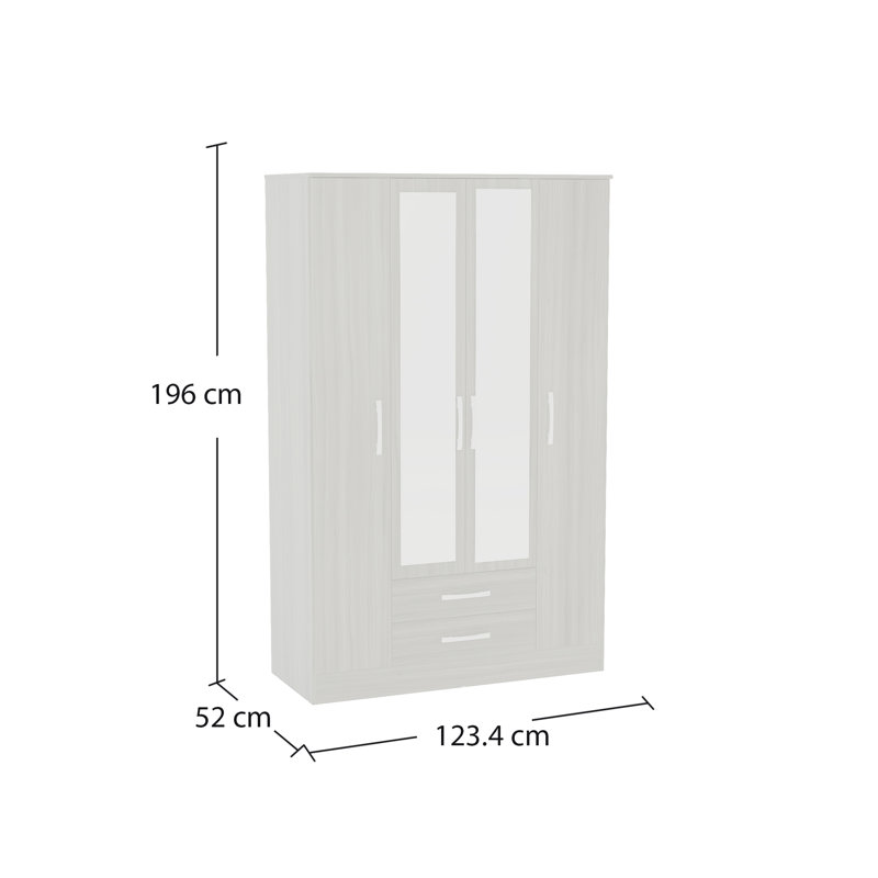 Marquitta 4 Door Wardrobe, White
