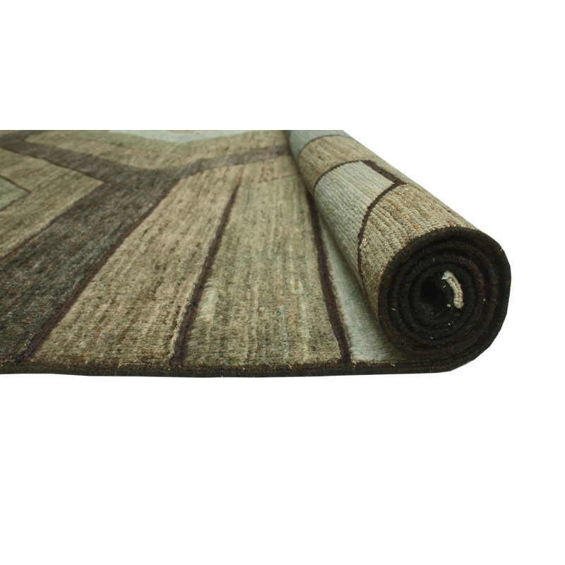 Tapis de zone en laine 5 pi 8 po x 7 pi 8 po one-of-kind main-noué la Caryl