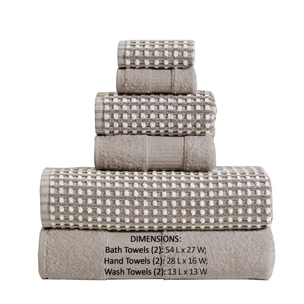 Noelle Cotton Blend Bath Towels Set Latitude Run Color: Dark Gray/Light Gray