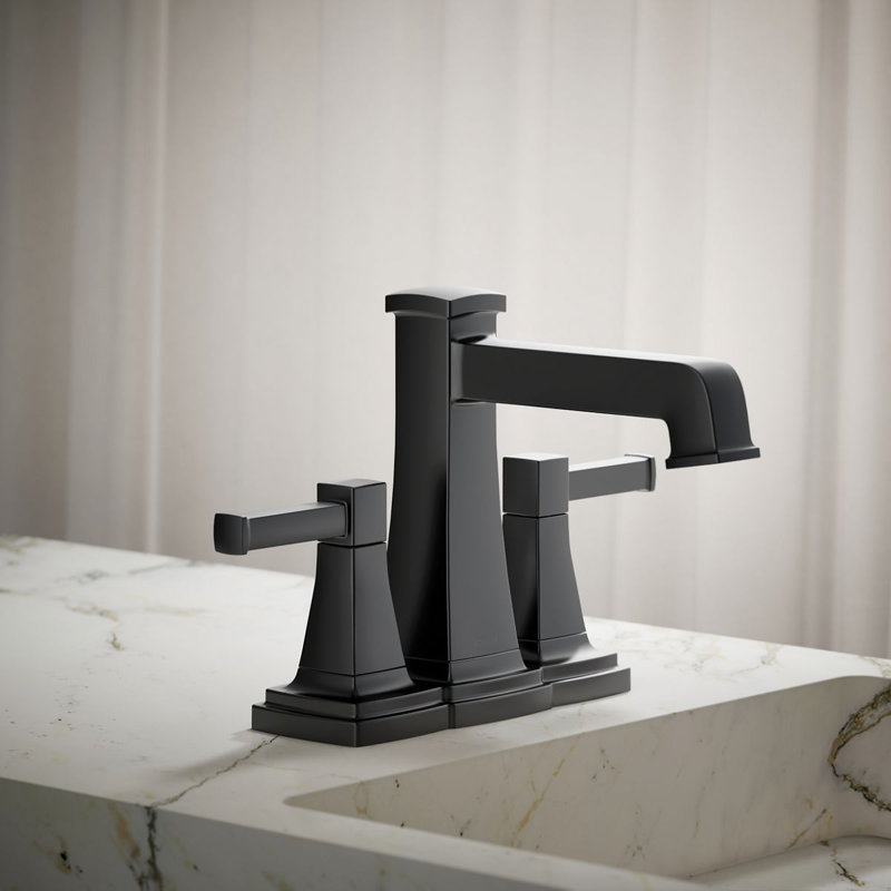 Riff Centerset Bathroom Sink Faucet, 1.0 GPM, Matte Black