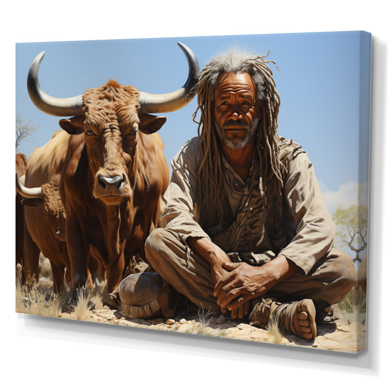 Kenyette, tribus d'Afrique, himba nomade II sur toile, H 16 po x l 32 po x P 1 po, Toile tendue