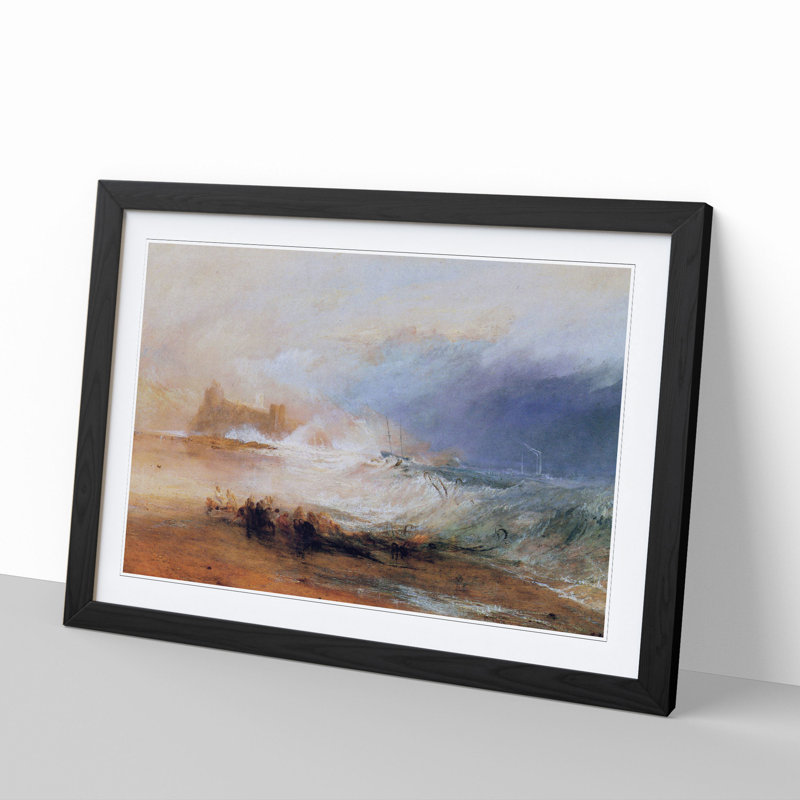 Northumberland with a Steamboat by Joseph Mallord William Turner - Picture Frame Painting, Black Framed