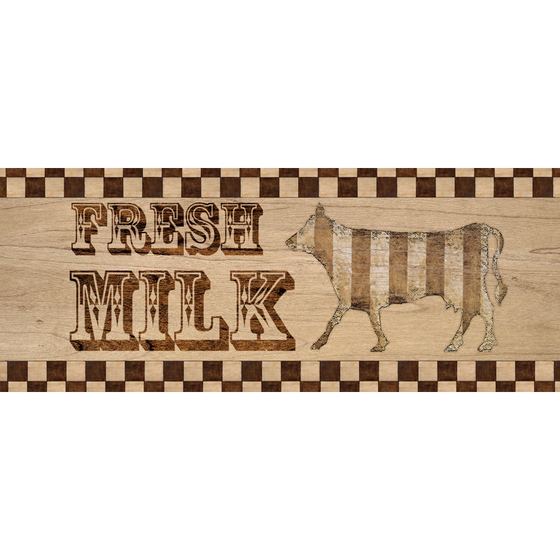 Fresh Milk I - Textual Art Print, 30 cm H x 46 cm W, Wrapped Canvas