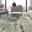 Channon Hand Knotted Wool Abstract Area Rug in Blue/Brown/Gray-1333411124