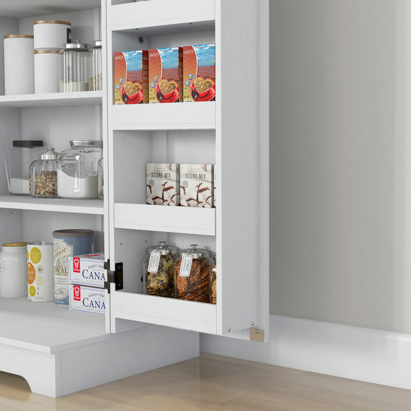 Armoire de cuisine avec tablettes réglables blanc crème