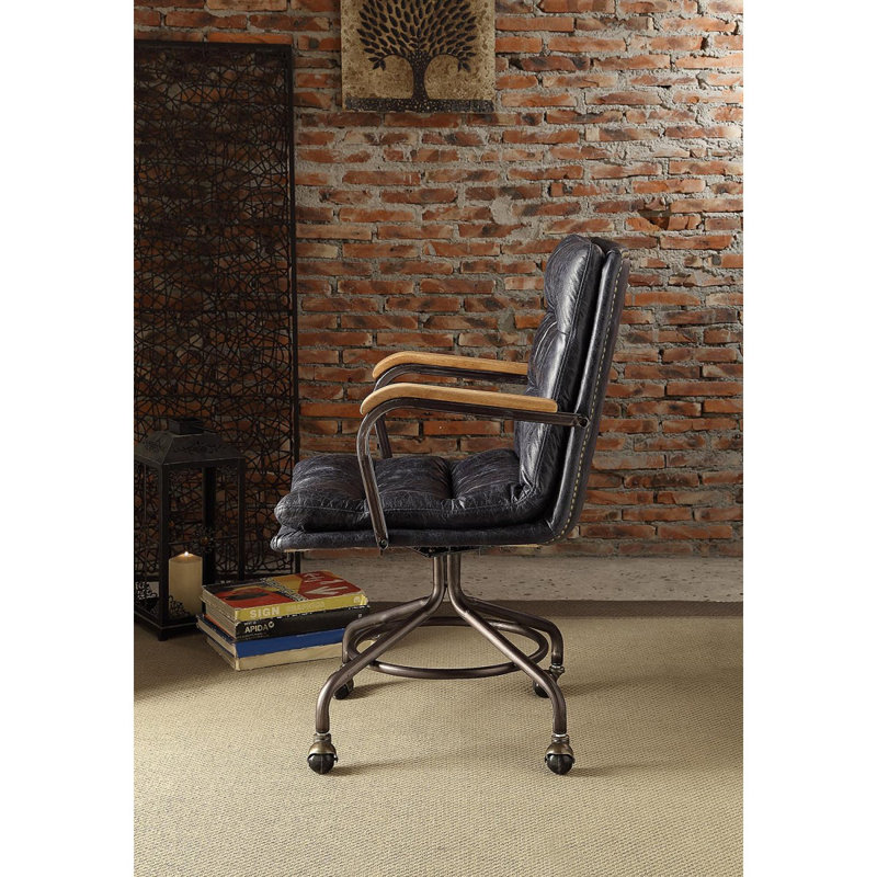 Chaise de bureau pivotante à roulettes, Noir