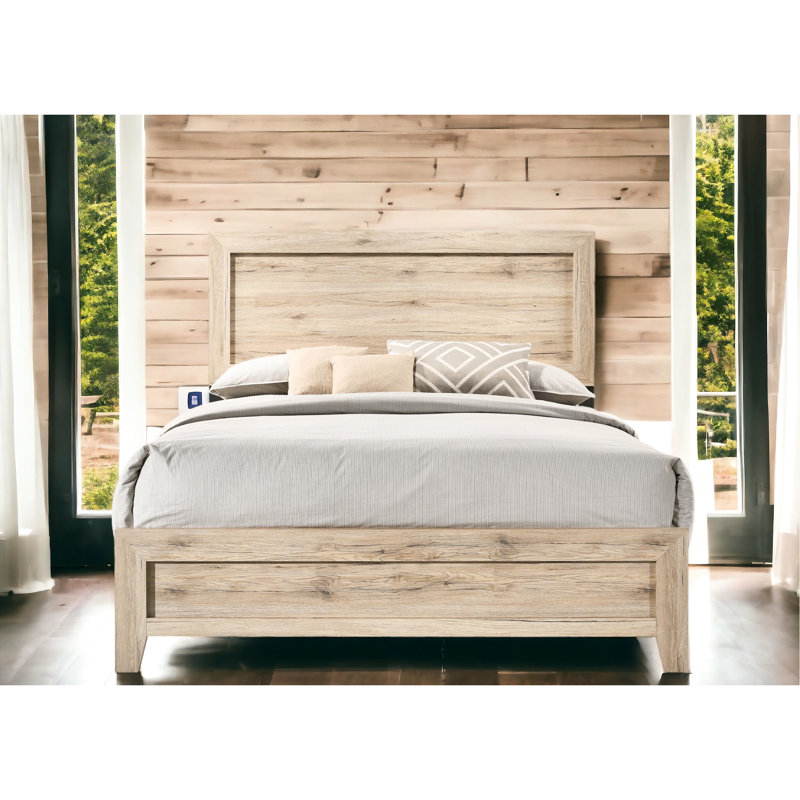 Et grand lit double avec structure rectangulaire en bois synthétique élégance subtile