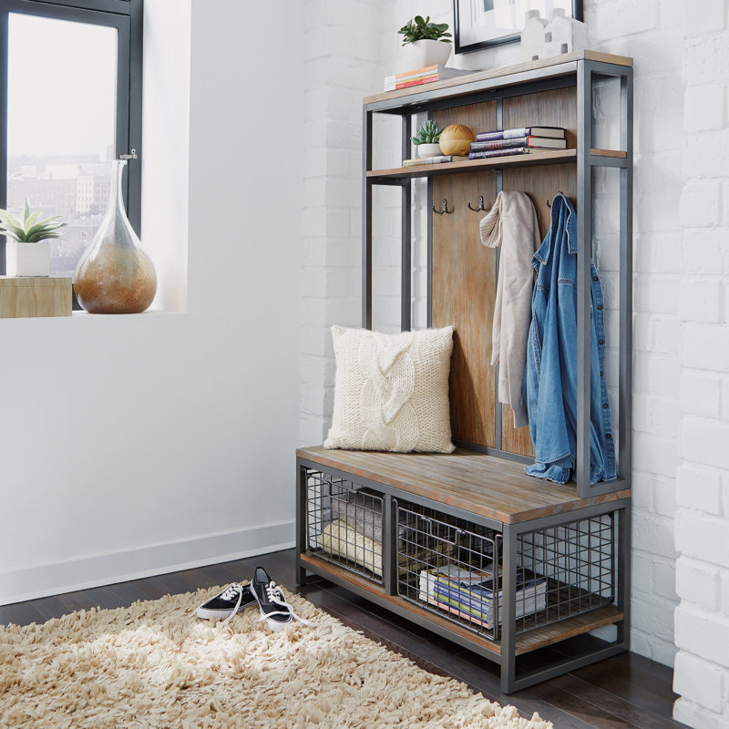 Eckles Hall Tree 39'' Wide with Bench and Shoe Storage