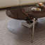 Table basse en verre, table basse moderne à 2 niveaux, verre et table moyenne ovale en panneau de fibres à densité moyenne pour le bureau à domicile et le salon