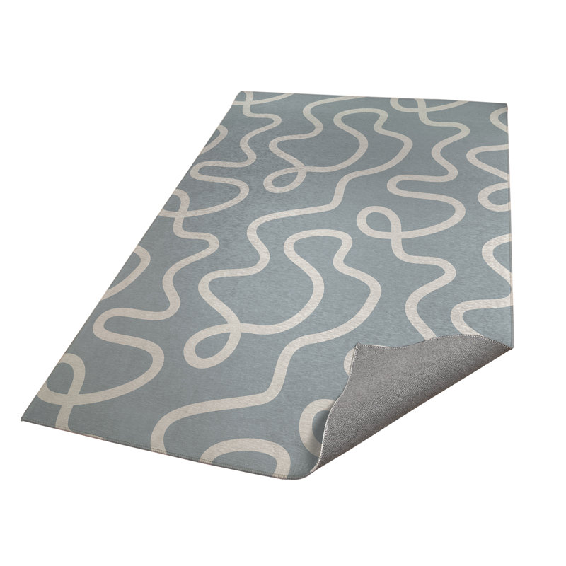 Squig Activity Mat, Slate Blue/Blue, Rectangle 3' x 5'